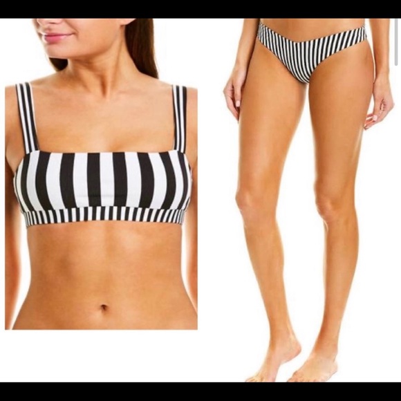 Onia Black & White Stripe Bikini Swim Set size XS - Picture 2 of 4